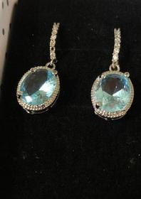 Blue Topaz White Topaz Earrings 198//280